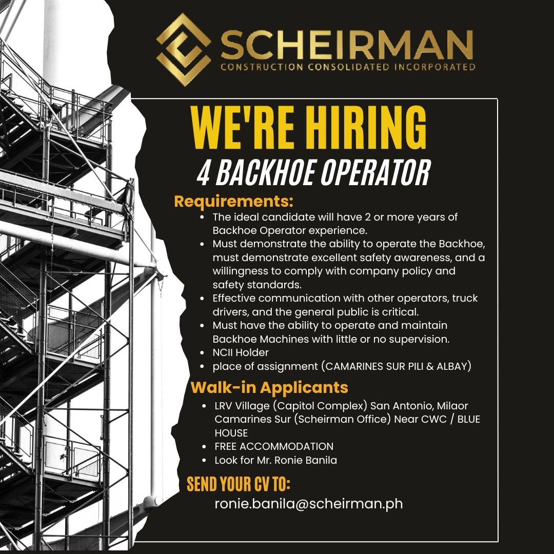 SCHEIRMAN CONSTRUCTION JOB HIRING!!! - July 3, 2024